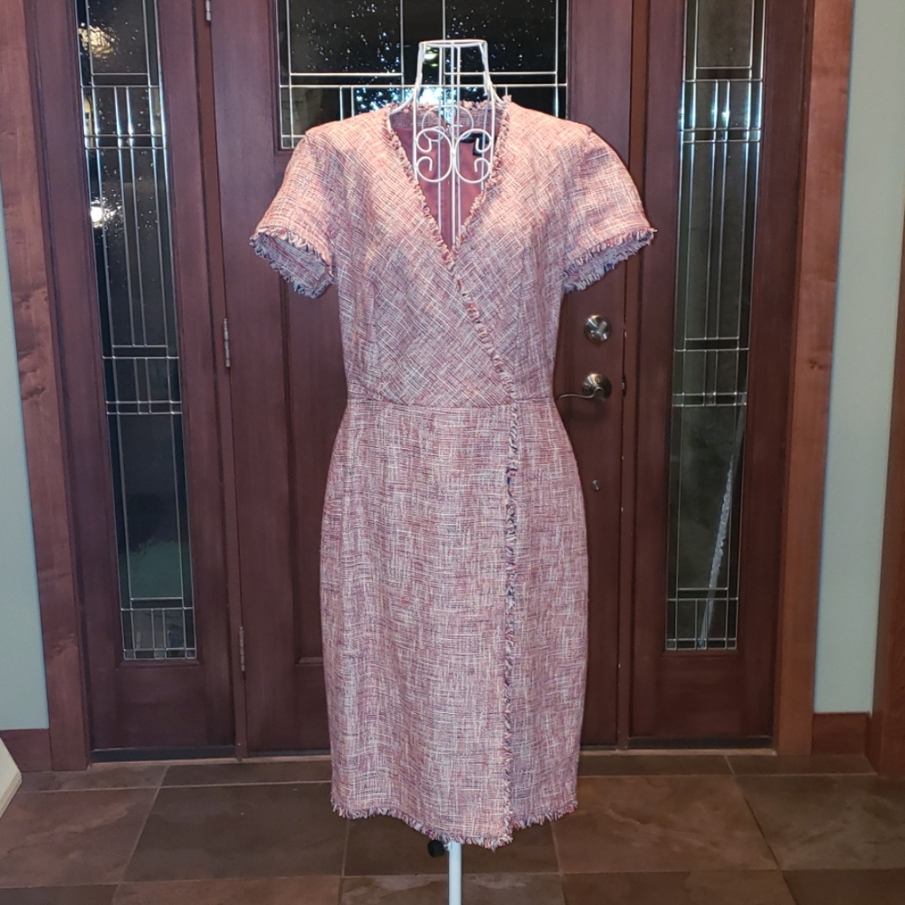 Banana Republic pink v-neck midi dress